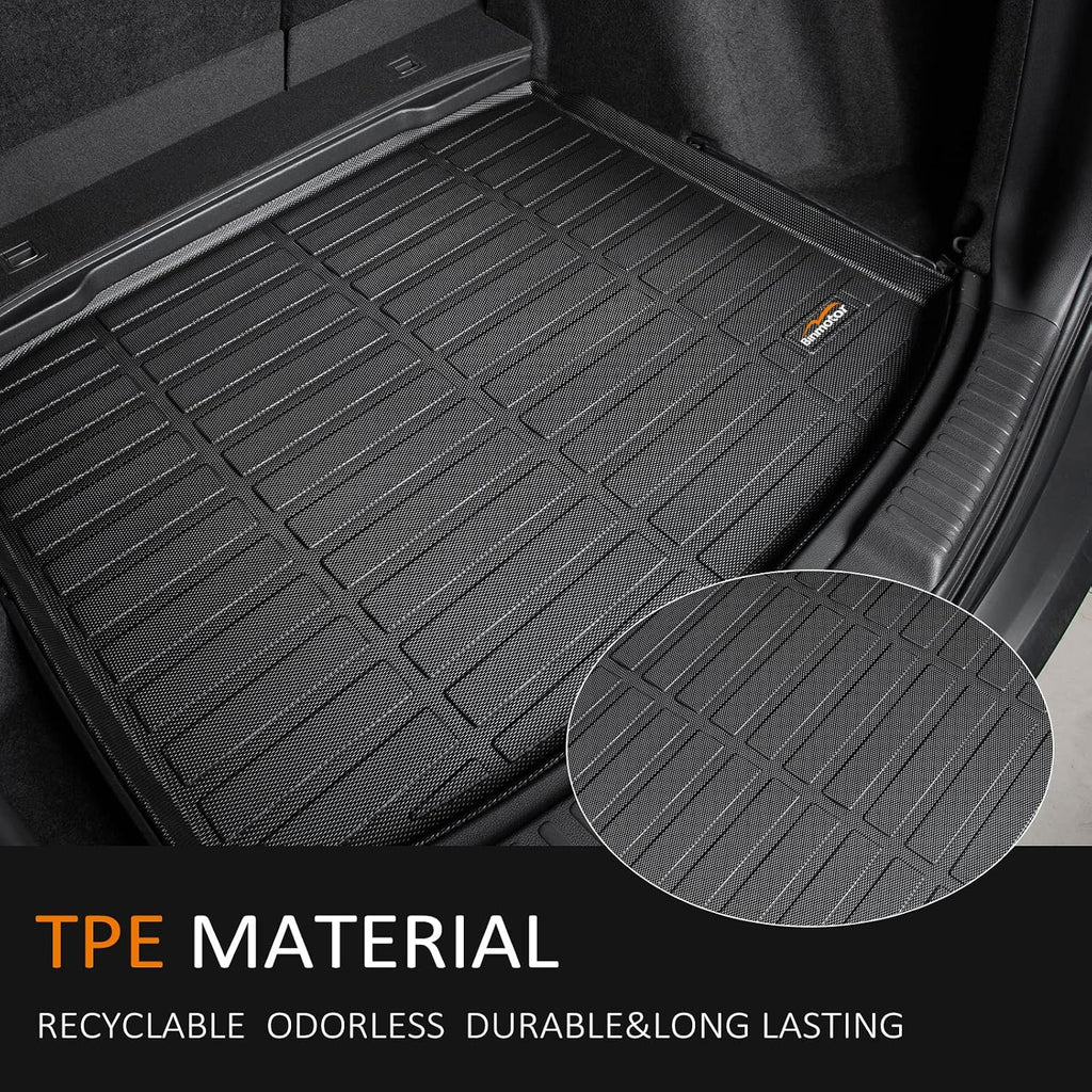 Binmotor-All Weather Floor Mats Cargo Liner for Toyota RAV4 2019-2024 2025(Only Gas Modesl), Heavy Duty Car Trunk Mat Floor Liners for RAV4 Accessories-Black