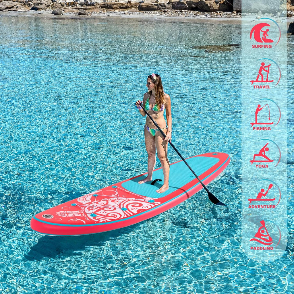 FEATH-R-LITE Inflatable Ultra-Light 10'×30''/10'6''×33'' Stand Up Paddle Board for All Skill Levels with Premium SUP Paddleboard Accessories,Non-Slip Comfort Deck for Youth & Adults