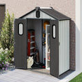 Domi 5x3FT Resin Outdoor Storage Shed with Lockable Door, Waterproof Outside Sheds with Windows & Vents, Heavy-Duty Plastic Tool Storage Shed for Patio Furniture, Lawn Mower, Bike