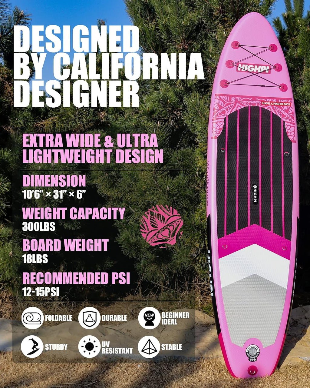 Inflatable Stand Up Paddle Board for Youth and Adults – Wide Sup with Premium Accessories, Blow Up Paddleboard for Surfing, Fishing, Yoga & More