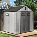 Domi 8x8FT Resin Outdoor Storage Shed with Lockable Door, Waterproof Outside Sheds with Windows & Vents, Heavy-Duty Plastic Tool Storage Shed for Patio Furniture, Lawn Mower, Bike