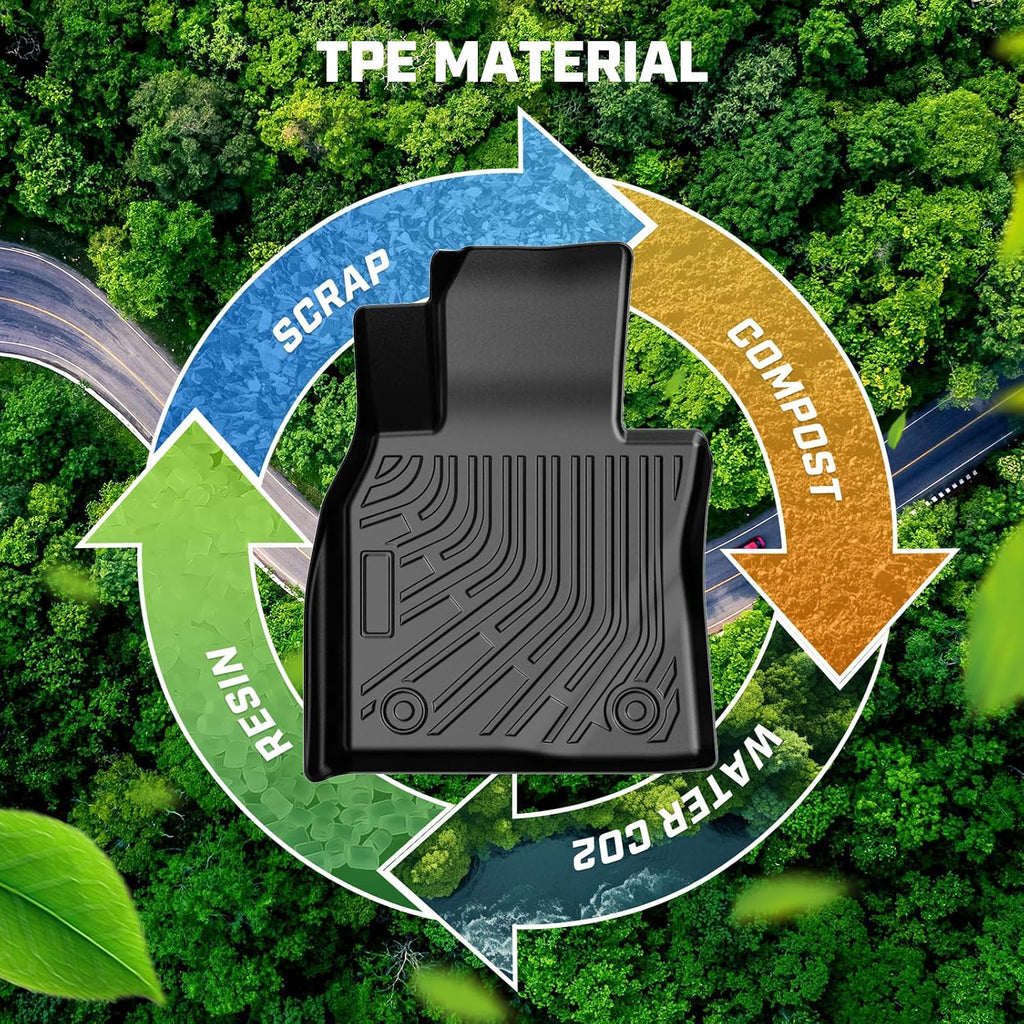 Mixsuper Floor Mat & Cargo Liner for Mazda CX30/CX-30 2020-2026,All Weather TPE Floor mat with Backrest and Door Sill Guards CX30 Accessories,Anti-Slip Floor Liners Set, Black