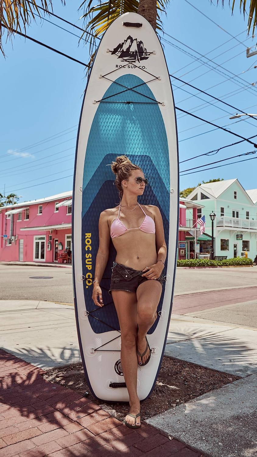 Roc Inflatable Stand Up Paddle Board 10' 6' with Premium SUP Paddle Board Accessories, Wide Stable Design, Non-Slip Comfort Deck for Youth & Adults