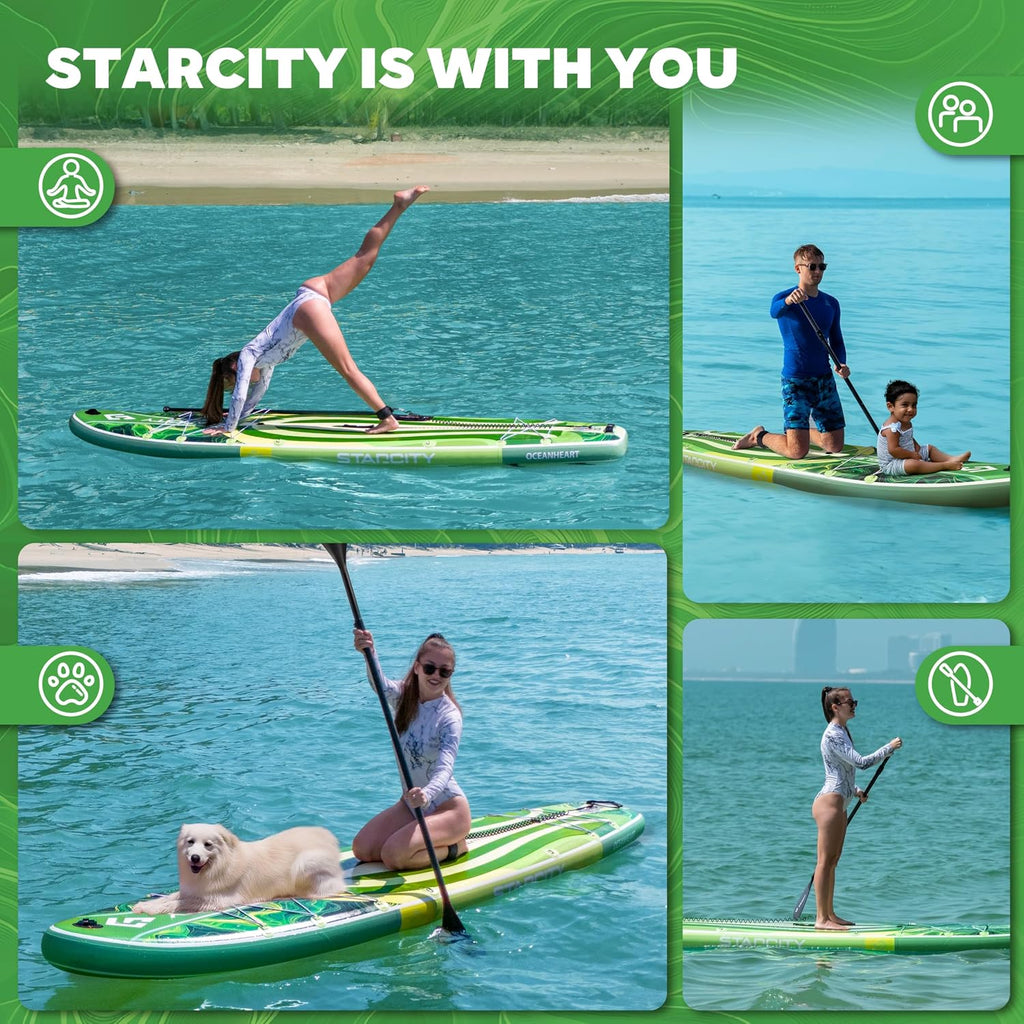 Starcity 11'6'*34'*6' Stand Up Paddle Board,Inflatable Paddle Boards for Adults w/a Simple and Non Slip Design, Moderate Length and Easy Operation, Suitable for Adults.