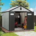 Domi 8' x12' Outdoor Resin Storage Shed with Lockable Door, Waterproof Outside Sheds with Windows & Vents, Heavy-Duty Plastic Tool Storage Shed for Patio Furniture, Lawn Mower, Bike