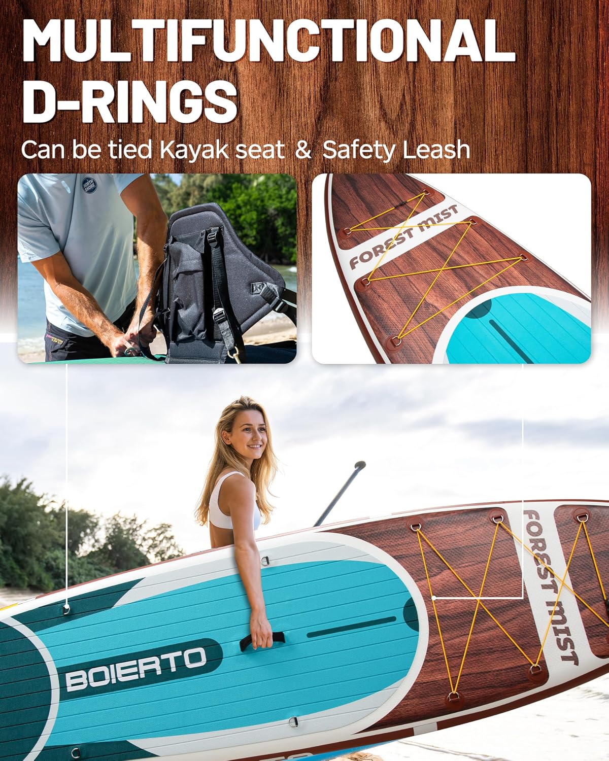 Inflatable Stand Up Paddle Board 10'8'*34'/11'*33' Extra Wide Paddle Boards for Adults, SUP with Premium Accessories & Nylon Backpack, Adjustable Paddle, Hand Pump, Bottom Fin, Leash