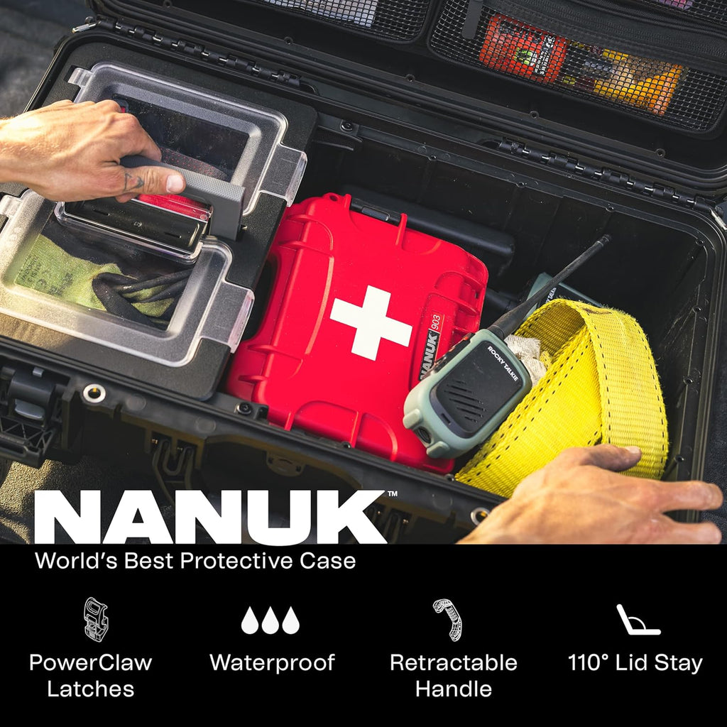 NANUK Trail 30 – 28.5L (7.5-Gallon) Waterproof Storage Box – Wheeled and Modular Cargo Case for Camping, Fishing, Hunting & Outdoor Storage - Dustproof and Impact Resistant (22' x 14' x 9') – Black