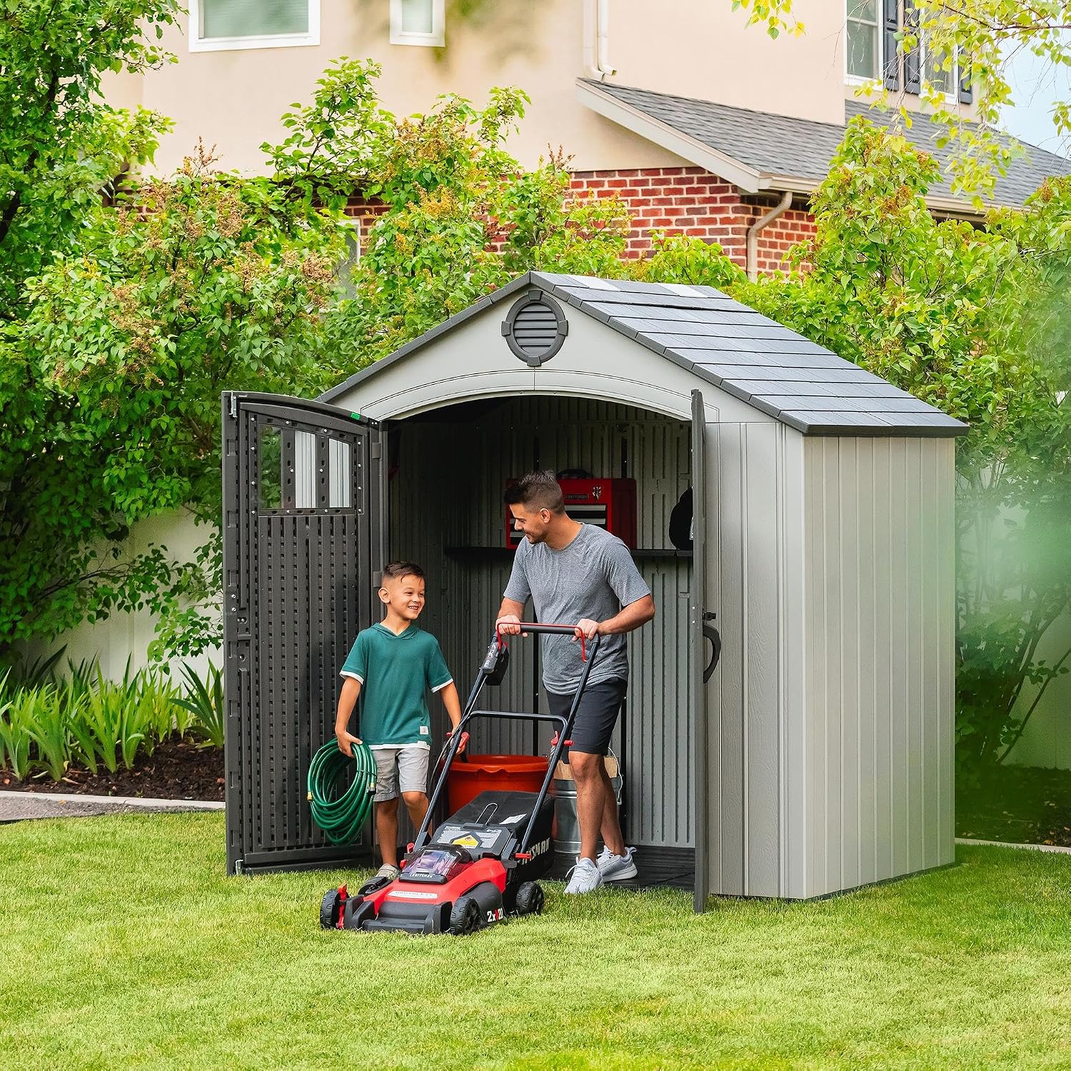 Lifetime Outdoor Storage Shed, 8 x 5 Foot, Gray