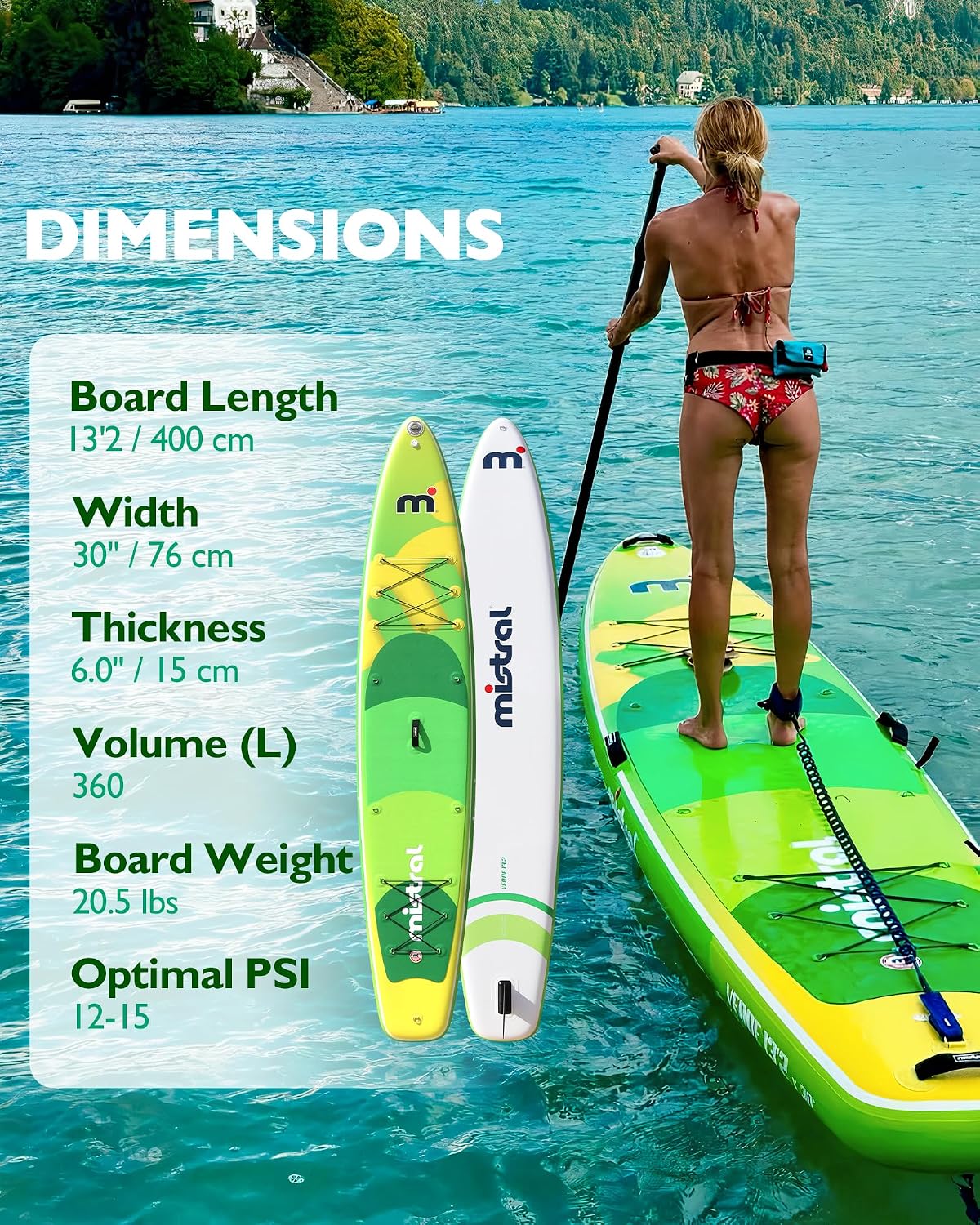 Mistral Stand Up Inflatable Paddle Board Racing & Touring Board 13'2'/ 14' Race Board, Backpack with Wheels, Durable ISUP for Youth & Adult, w/Premium SUP Accessories