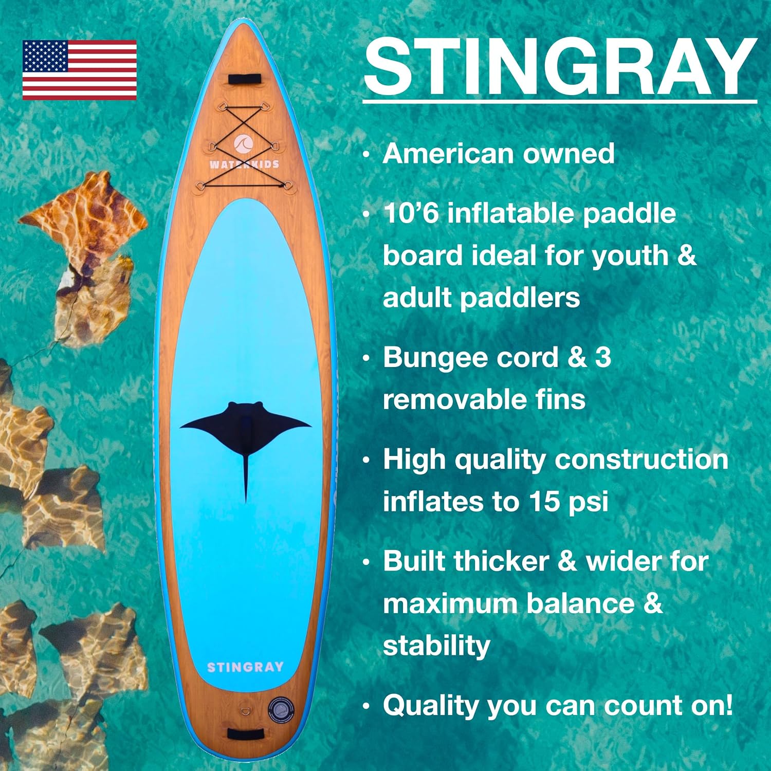 Waterkids Paddle Boards for Kids and Adults, Inflatable Stand Up Paddle Board Packages for Families