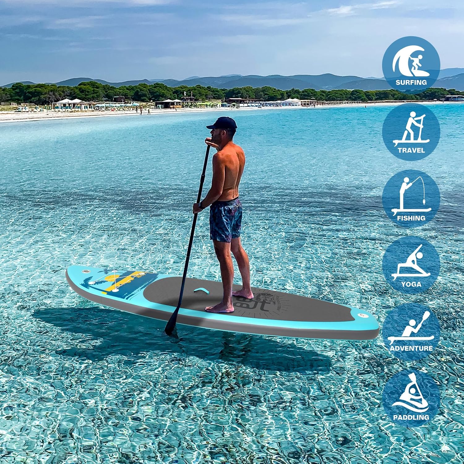 FunWater Inflatable Stand Up Paddle Board with Premium SUP Paddleboard Accessories, Anti-Slip EVA Deck, 11'6''/11'/10'6'' Paddle Boards for Adults & Youth of All Skill Levels