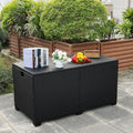 Rattaner 180 Gallon Outdoor Storage Box Large Patio Storage Bin with Waterproof Lining Bag Deck Storage Box and Cushion Storage Bin Outdoor, Black Wicker