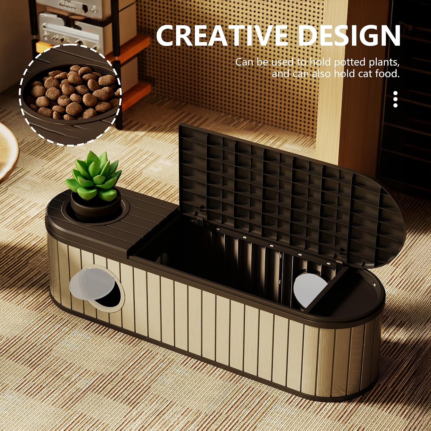 DRATO Outdoor Storage Box, Resin Deck Storage Box Waterproof Patio Storage Box for Indoor & Outdoor Use
