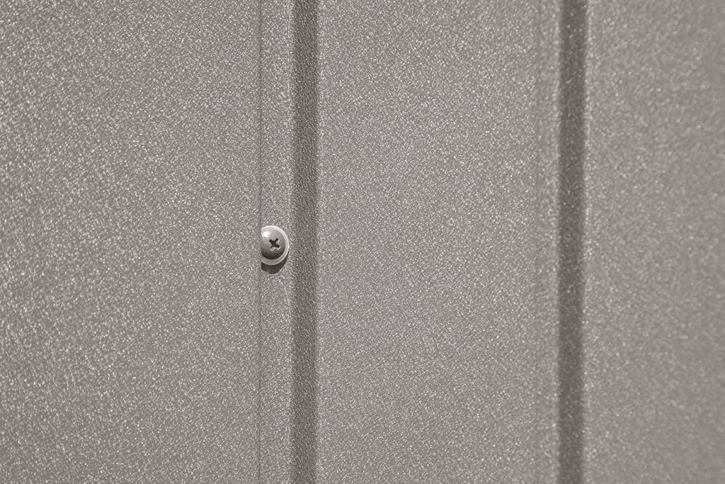 Arrow Shed Elite 14' x 16' Tall Outdoor Steel Storage Shed with High Gable and Lockable Doors Storage Building, Cool Grey
