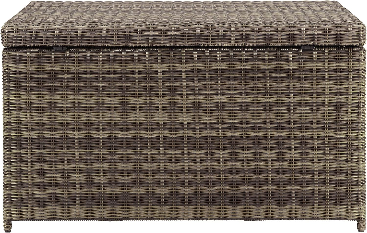 Crosley Furniture Bradenton Wicker Outdoor Storage Box for Patio Furniture Cushions, Pool Floats, Garden Tools, Brown