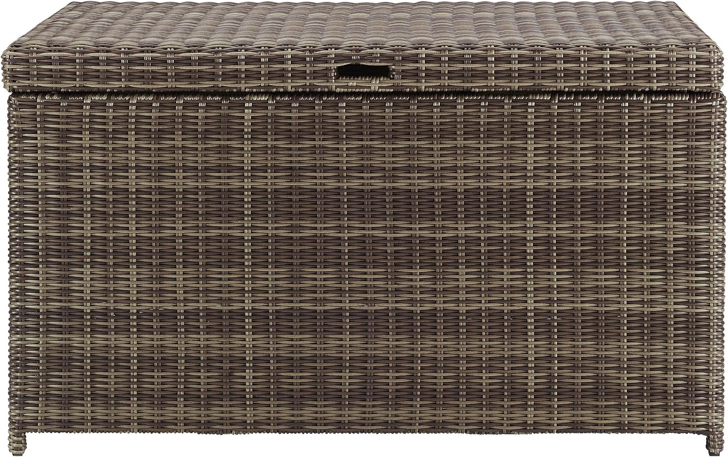 Crosley Furniture Bradenton Wicker Outdoor Storage Box for Patio Furniture Cushions, Pool Floats, Garden Tools, Brown